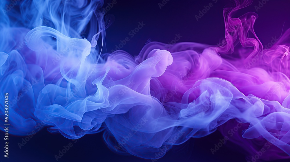 Fototapeta premium Blue and purple smoke background AI, Generative AI, Generative