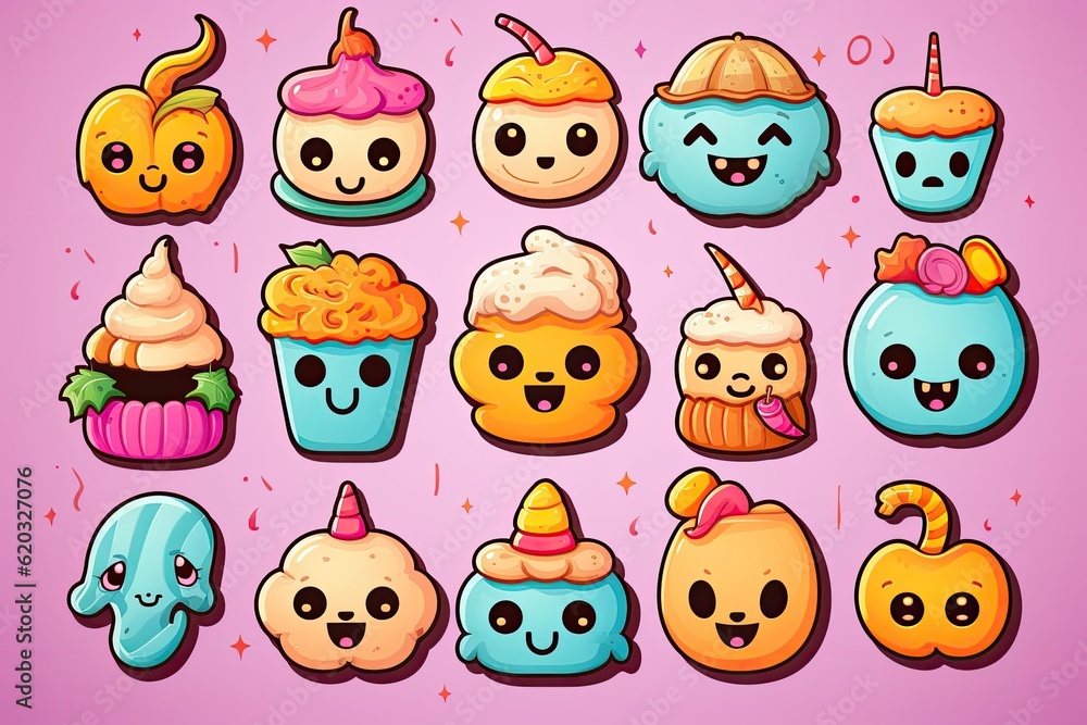 halloween candy stickers. ai generative halloween candy stickers. ai generative
