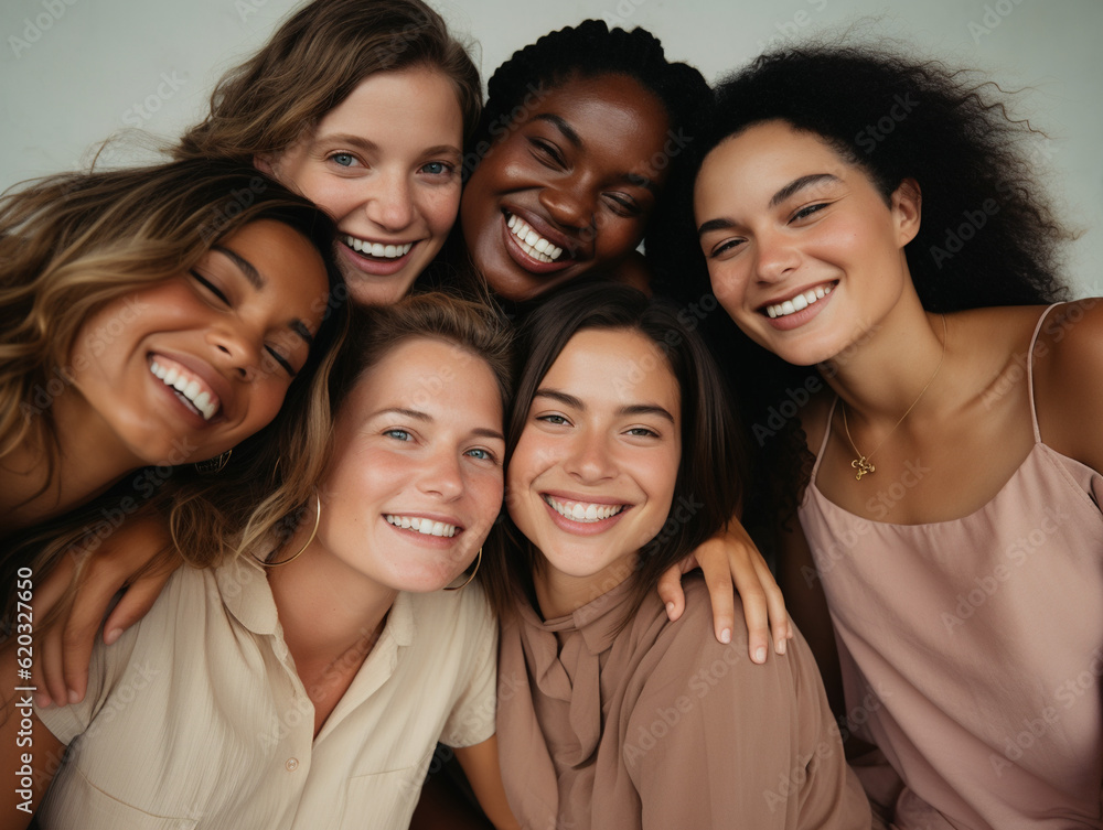 Portrait of beautiful cheerful multiethnic women Portrait of beautiful cheerful multiethnic women