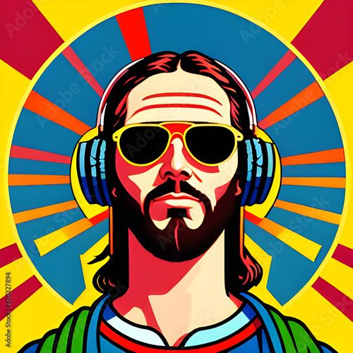 DJ Jesus Wearing Sunglasses & Headphones