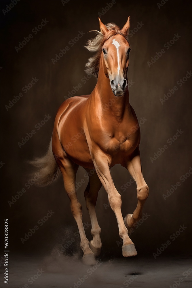 Obraz premium Running horse with a streamed mane