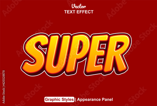 super text effect with red color graphic style editable