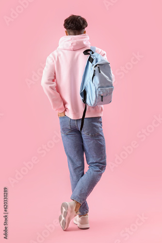 Male student with backpack ...