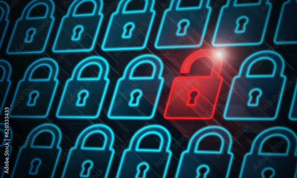 Cyber Security Breach, Cyber Crime Concept Cyber Security Breach, Cyber Crime Concept