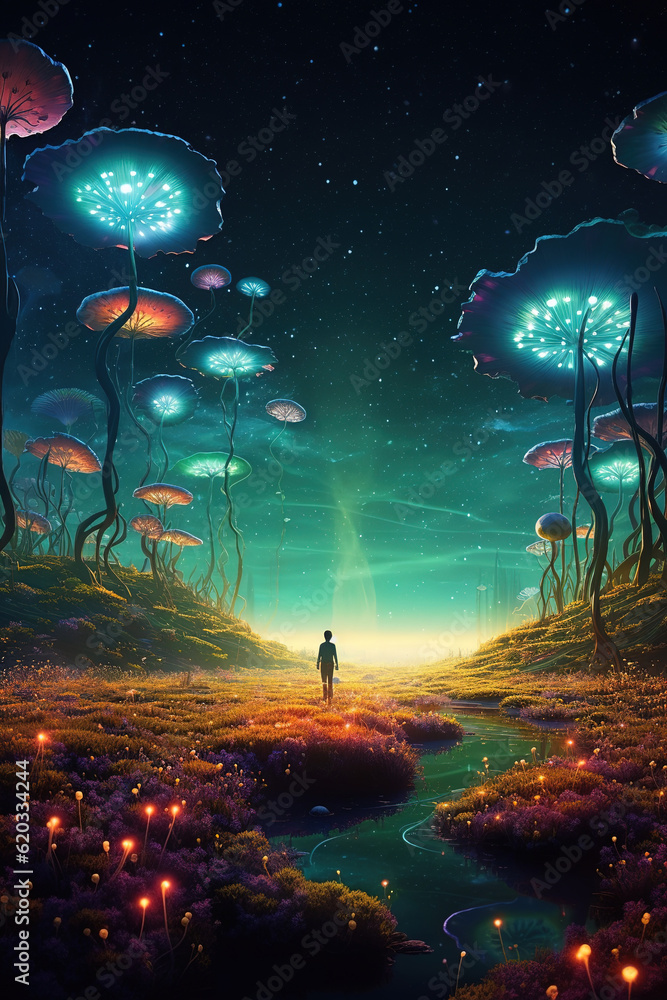 Surreal psychedelic reality with mushrooms. Surreal psychedelic reality with mushrooms.