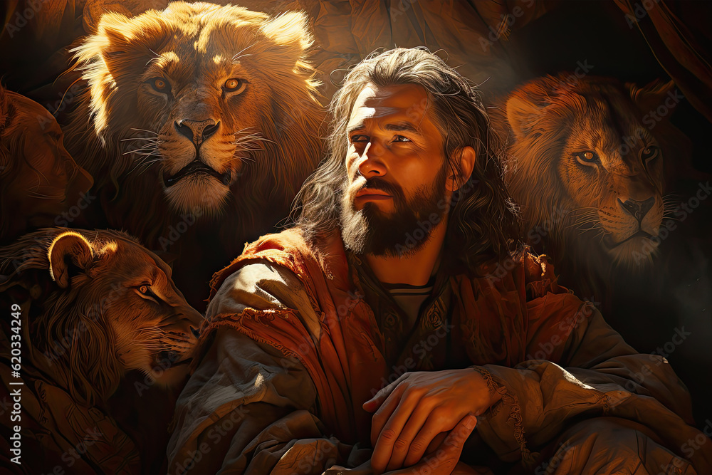 Obraz premium Prophet Daniel in a Den of Lions