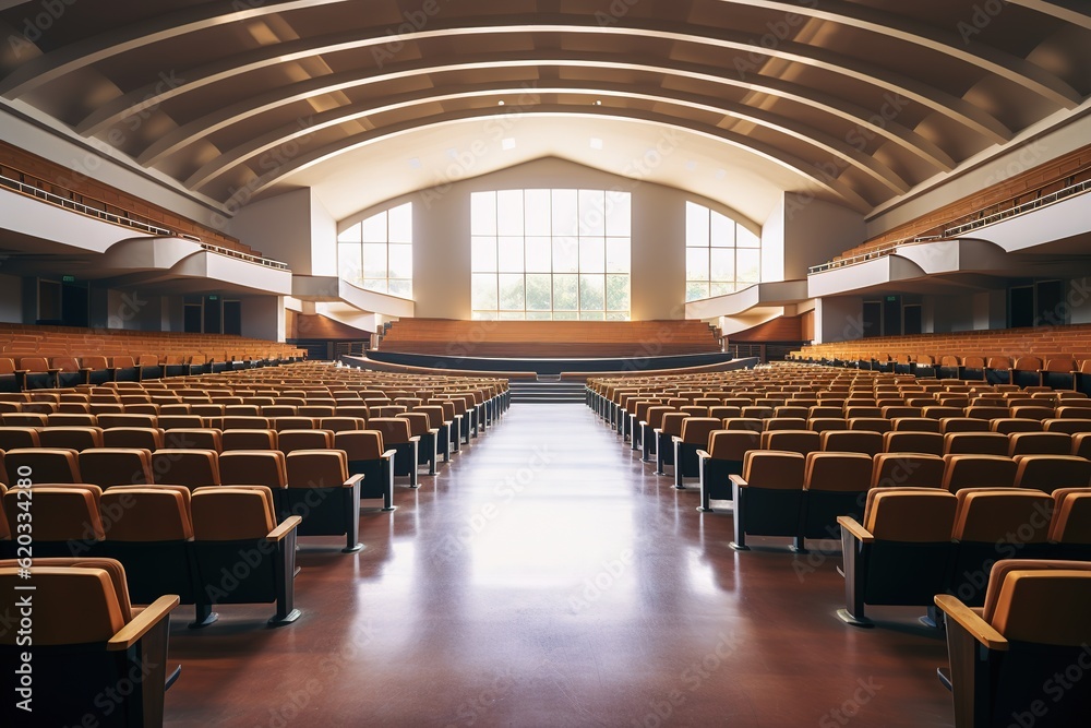 © Pajaros Volando - Panoramic view of empty auditorium of university © Pajaros Volando - Panoramic view of empty auditorium of university