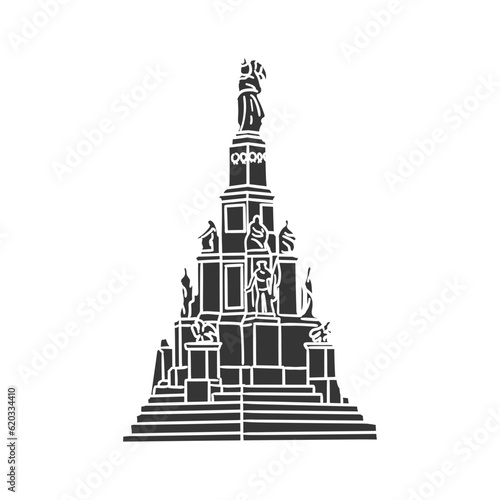 Campus Martius Icon Silhouette Illustration. Michigan Detroit Vector Graphic Pictogram Symbol Clip Art. Doodle Sketch Black Sign.