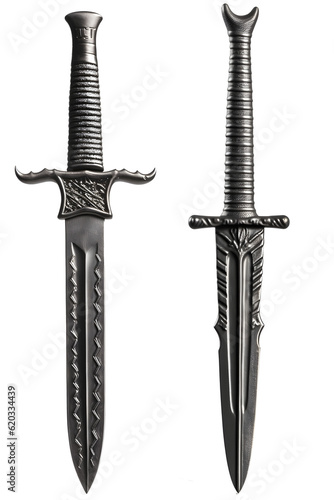 Canvastavla knight steel sword isolated on white background ,generative ai