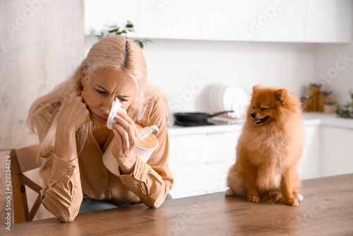 Allergic mature woman with ...