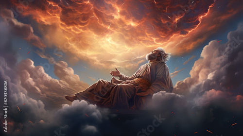 Prophet in a Vision on the Clouds photo