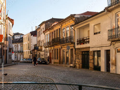 Morning spring view of streets and houses of Vila Real, northern Portugal