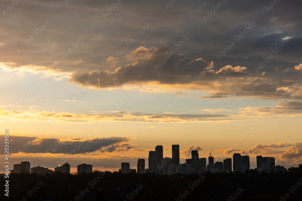 Cityscape sunset of Toronto