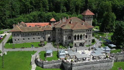 Drone footage Cantacuzino Castle in Busteni ,Romania. 