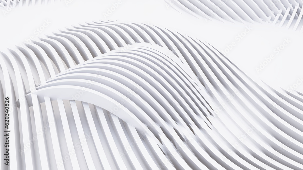 Abstract Curved Shapes. White Circular Background. Abstract Curved Shapes. White Circular Background.