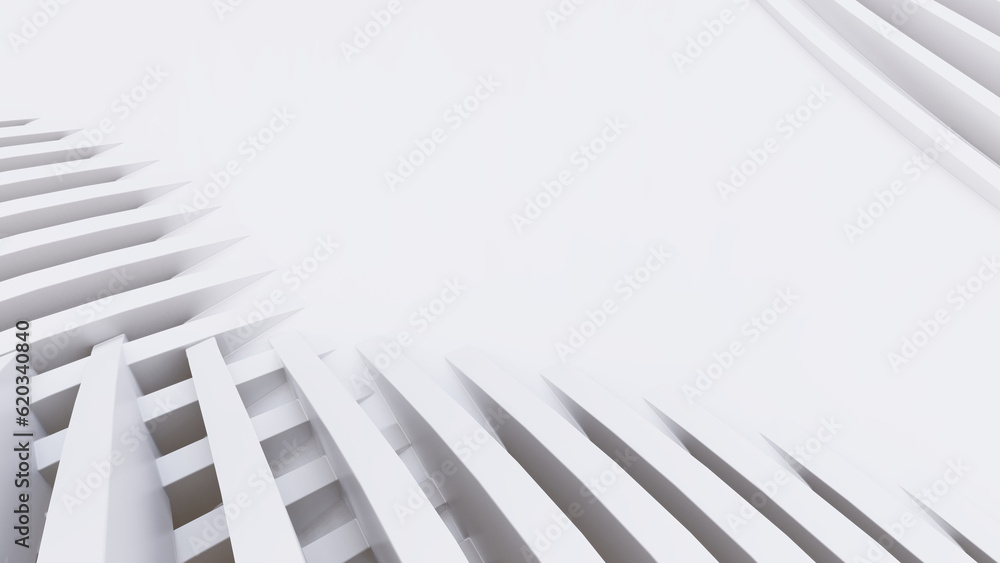 Abstract Curved Shapes. White Circular Background. Abstract Curved Shapes. White Circular Background.