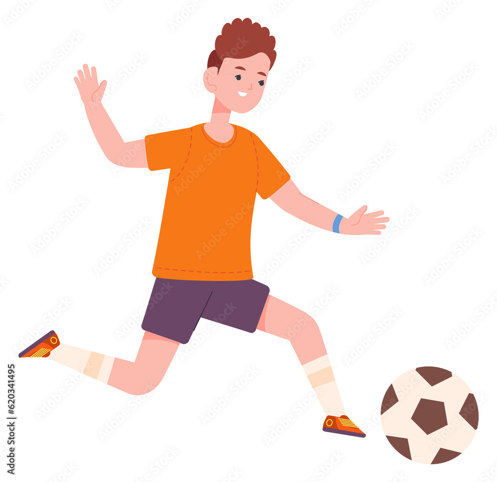 Boy playing soccer. Active sport kid with ball Boy playing soccer. Active sport kid with ball