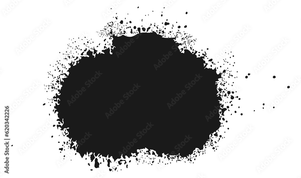 Black paint splash. Ink splatter design element