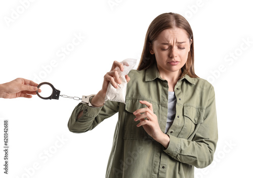 Young female junkie with dr...