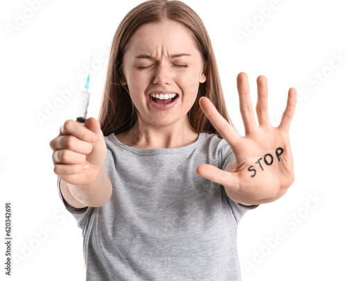Screaming female junkie wit...