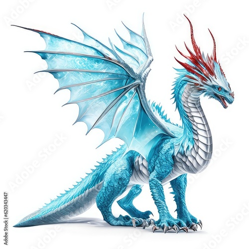 blue dragon isolated on white