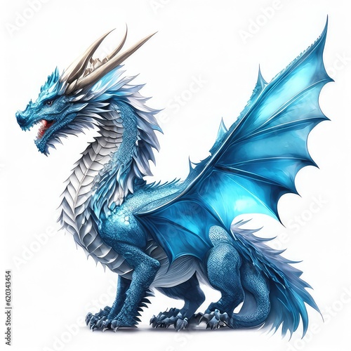 blue dragon with wings