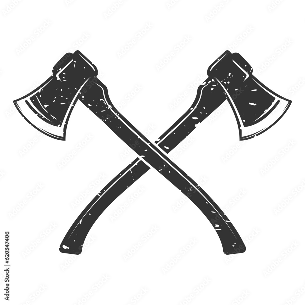 Crossed Axes Illustration Clip Art Design Shape. Axe Object Silhouette