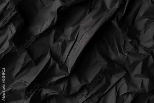 Black crumpled paper texture