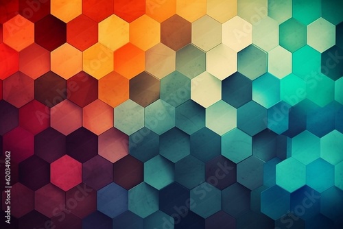 abstract background of colored hexagons