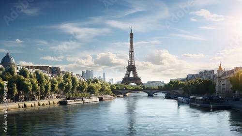 Capturing the Iconic Skyline of Paris. Generative Ai © Putra