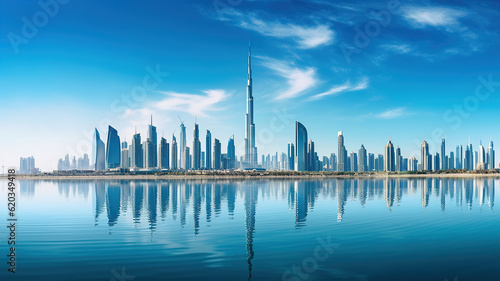 Witnessing the Architectural Marvels of Dubai Skyline. Generative Ai