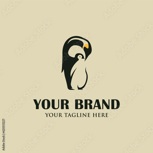 Penguin icon logo design illustration