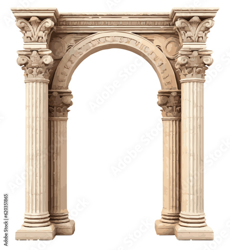 roman column isolated on white photo