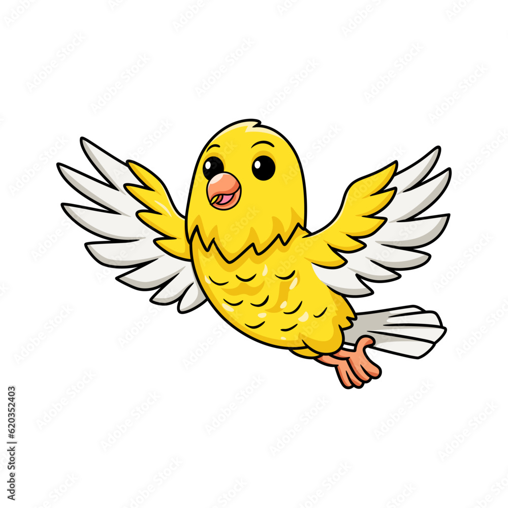 Cute canary bird cartoon flying Cute canary bird cartoon flying