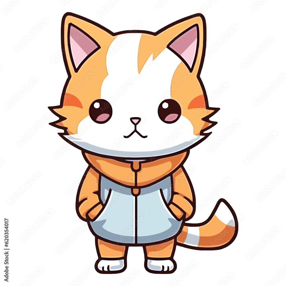 Playful Paws: Captivating 2D Illustration of a Cute Cat Highlander Playful Paws: Captivating 2D Illustration of a Cute Cat Highlander
