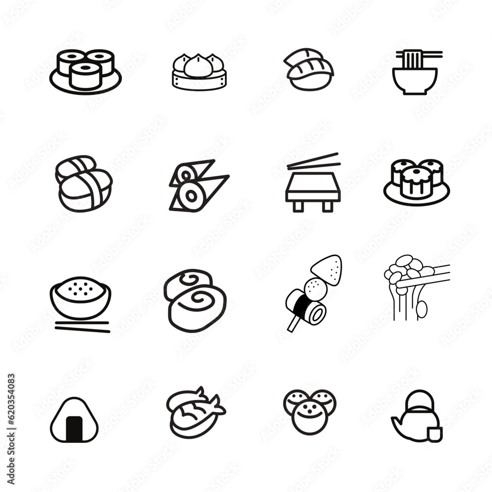 Japanese food icons Japanese food icons