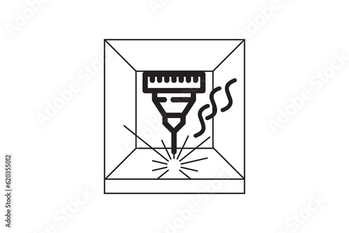 Laser cutting 3D CO2 icon design vector template