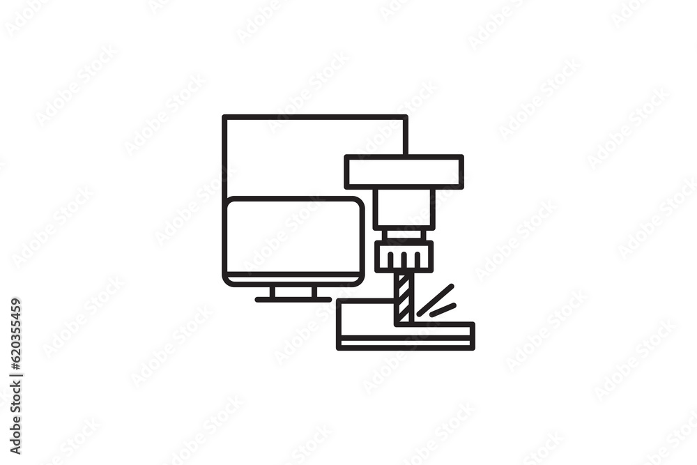 Milling CNC icon design vector template Milling CNC icon design vector template