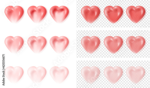 Cream heart beauty cosmetic. Pink and red liquid make up swatch. Nail polish smudged love drops. Gel lip gloss shiny texture.