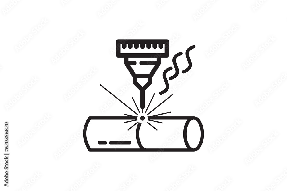 Tube and profile laser cutting icon design vector template Tube and profile laser cutting icon design vector template