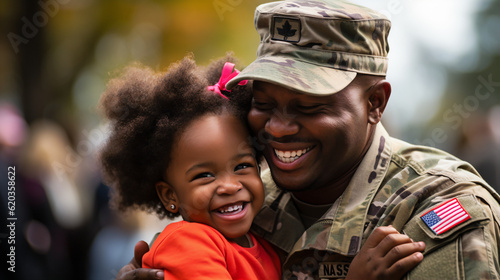 Embracing Love: A U.S. Soldier's Tender Hug with his Child