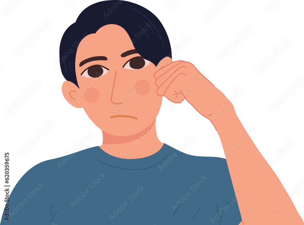 Thinking Person Mood, Pensive and Confuse Illustration Graphic Cartoon Art Thinking Person Mood, Pensive and Confuse Illustration Graphic Cartoon Art