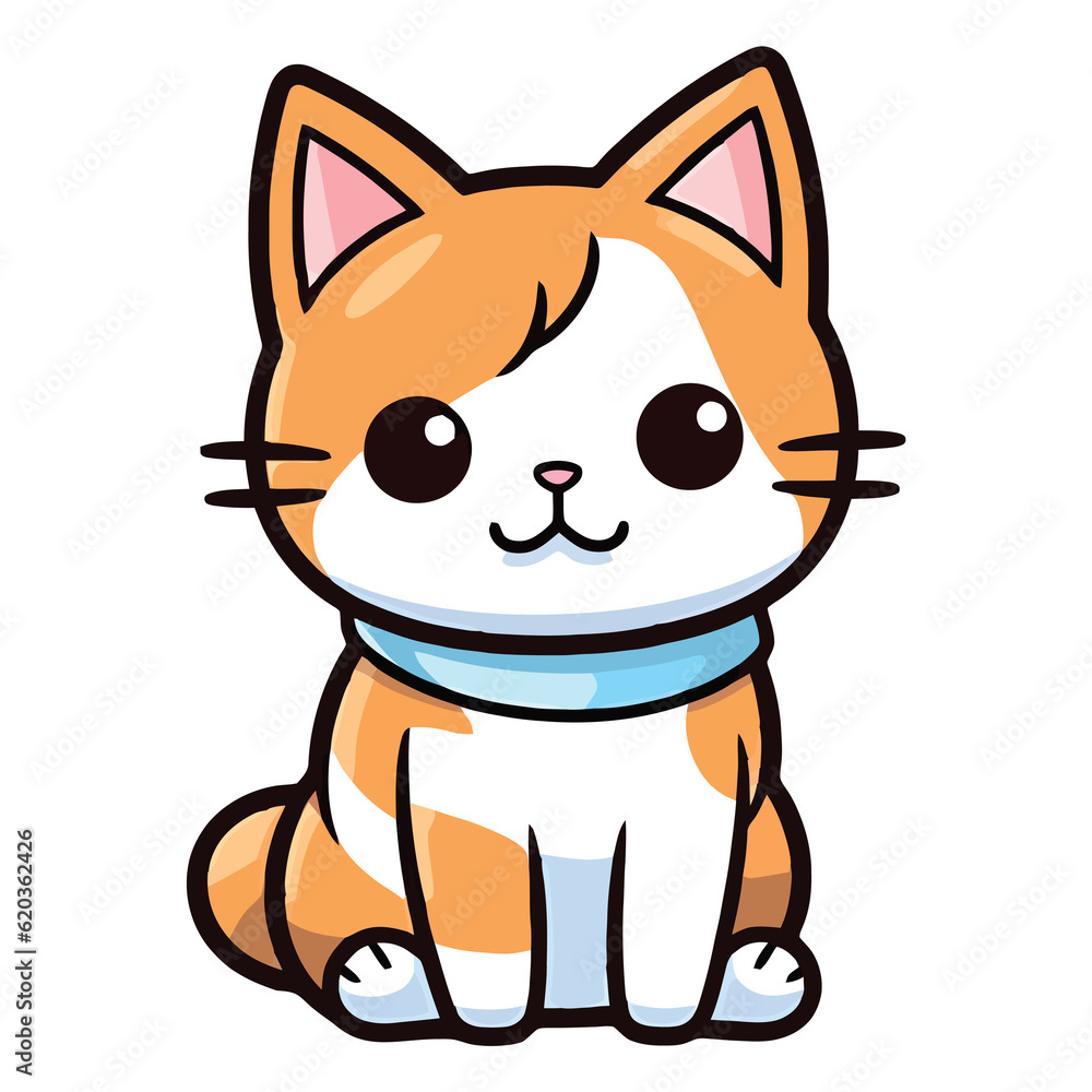 Serene Feline Beauty: 2D Illustration of a Javanese Cat Serene Feline Beauty: 2D Illustration of a Javanese Cat