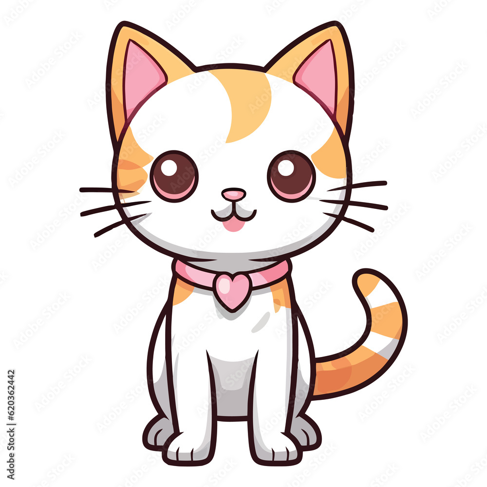 Serene Feline Beauty: 2D Illustration of a Javanese Cat