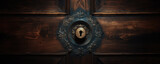 The master key hole. Security, vault, safe keeping concept. keyhole of old door or chest. Hand edited generative AI. 