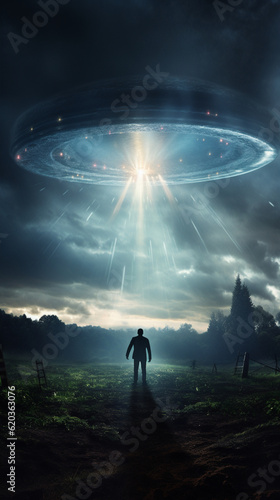 Exploring the Unknown: Artistic Reflections of Alien Abduction, generated by IA 