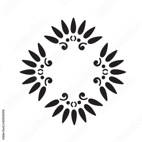 Korean japan thailand floral pattern icon illustration