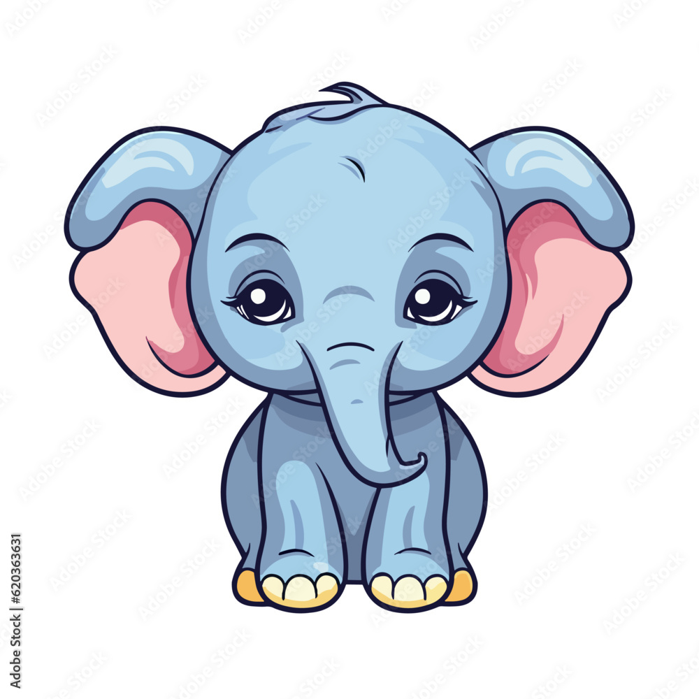 Cute Little Elephant Cartoon: Perfect for Children's T-Shirts, Mugs, and Nursery Decor Cute Little Elephant Cartoon: Perfect for Children's T-Shirts, Mugs, and Nursery Decor