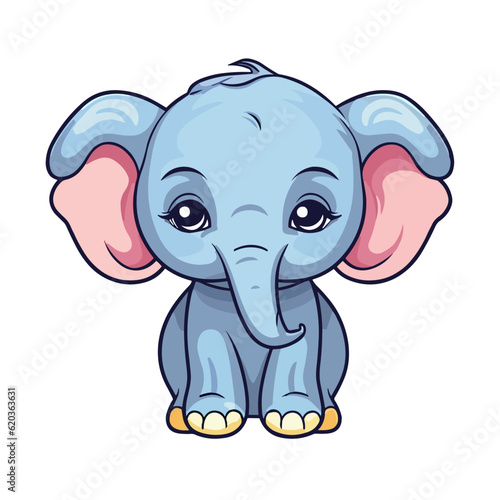 Cute Little Elephant Cartoon  Perfect for Children s T-Shirts  Mugs  and Nursery Decor