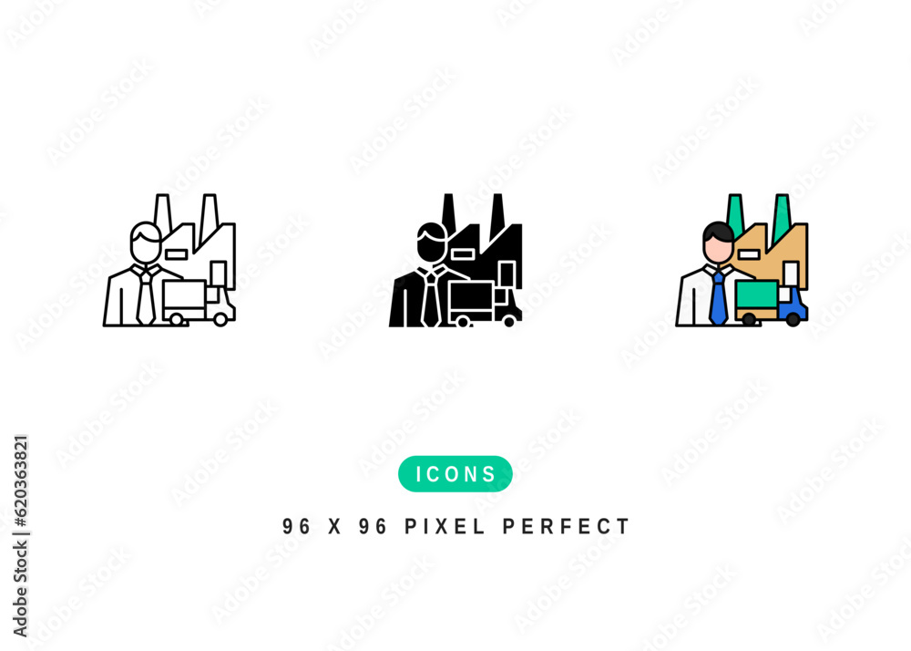 Supplier Icon. Supply Chain Distribution Symbol Stock Illustration. Vector Line Icons For UI Web Design And Presentation